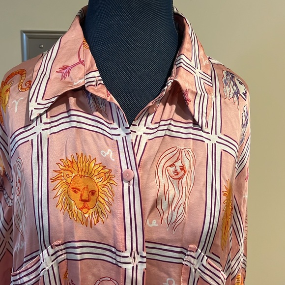 Anthropologie Corey Lynn Calter Long-Sleeve Printed Mini Shirt Dress - Picture 4 of 4